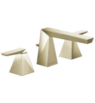 Delta 35543-PN-PR-MPU-DST Trillian 4" Two Lever Handle Widespread Bathroom Sink Faucet with Pop-Up Drain in Lumicoat Polished Nickel