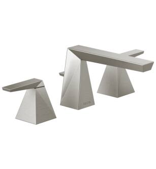 Delta 35543-SS-PR-MPU-DST Trillian 4" Two Lever Handle Widespread Bathroom Sink Faucet with Pop-Up Drain in Lumicoat Stainless