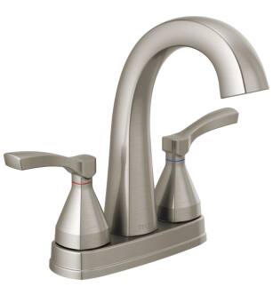 Delta 25775-SSMPU-DST Stryke 7 3/8" Two Lever Handle Centerset Bathroom Sink Faucet with Pop-Up Drain in Stainless Steel