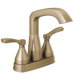 Delta 25776-CZMPU-DST Stryke 7 3/8" Two Handle Centerset Bathroom Faucet with Metal Pop-Up Drain in Champagne Bronze