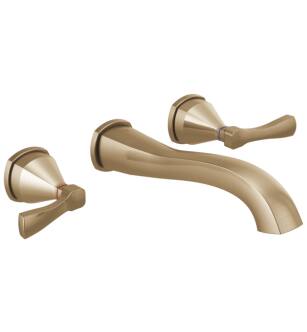 Delta T3576LF-CZWL Stryke 2" Two Handle Wall Mount Widespread Bathroom Faucet in Champagne Bronze