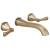 Delta T3576LF-CZWL Stryke 2" Two Handle Wall Mount Widespread Bathroom Faucet in Champagne Bronze