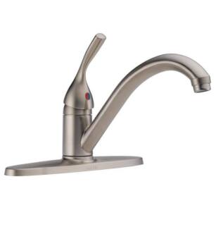 Delta 100-SS-DST Classic 8 3/8" Single Handle Deck Mounted Kitchen Faucet in Stainless