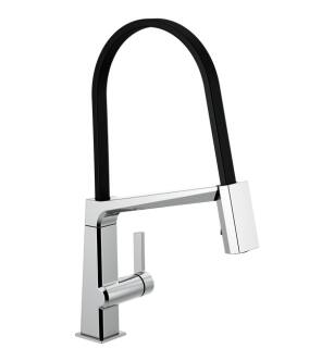 Delta 9693-DST Pivotal 18 3/4" Single Handle Exposed Hose Kitchen Faucet in Chrome