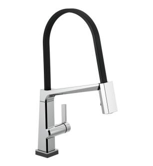 Delta 9693T-DST Pivotal 19 1/8" Single Handle Exposed Hose Kitchen Faucet with Touch2O Technology in Chrome