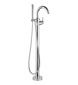 Delta T4759-FL 41" Single Handle Floor Mount Tub Filler Trim with Hand Shower in Chrome