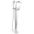 Delta T4776-FL Stryke 42 7/8" Single Lever Handle Floor Mount Tub Filler with Handshower and H2Okinetic Technology in Chrome
