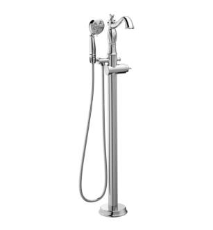 Delta T4797-FL-LHP 42 1/2" Single Handle Floor Mount Tub Filler with Hand Shower - Less Handle in Chrome