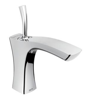 Delta 552LF-MPU Tesla 5 5/8" Single Handle Bathroom Faucet with Metal Pop-Up in Chrome