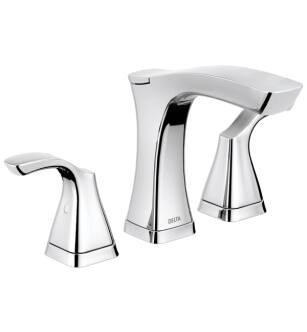 Delta 3552-MPU-DST Tesla 6 1/8" Two Handle Widespread Bathroom Faucet with Metal Pop-Up in Chrome