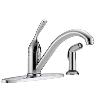 Delta 134 / 100 / 300 / 400 Series 400-DST Single Handle Kitchen Faucet with Spray in Chrome