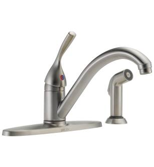 Delta 134 / 100 / 300 / 400 Series 400-SS-DST Single Handle Kitchen Faucet with Spray in Stainless