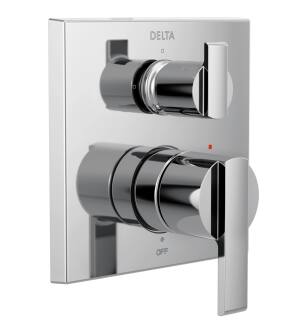 Delta Ara® T24867 Angular Modern Monitor® 14 Series Valve Trim with 3-Setting Integrated Diverter in Chrome