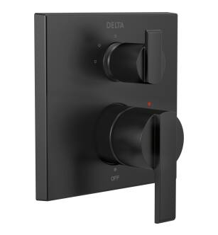 Delta Ara® T24867-BL Angular Modern Monitor® 14 Series Valve Trim with 3-Setting Integrated Diverter in Matte Black