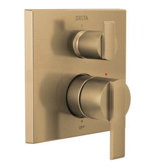 Delta Ara® T24867-CZ Angular Modern Monitor® 14 Series Valve Trim with 3-Setting Integrated Diverter in Champagne Bronze