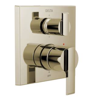 Delta Ara® T24967-PN Angular Modern Monitor® 14 Series Valve Trim with 6-Setting Integrated Diverter in Polished Nickel