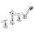 Delta T4755-LHP Victorian 7 1/2" Double Handle Deck Mounted Roman Tub Faucet with Handshower in Chrome