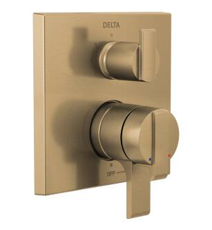 Delta Ara® T27867-CZ Angular Modern Monitor® 17 Series Valve Trim with 3-Setting Integrated Diverter in Champagne Bronze