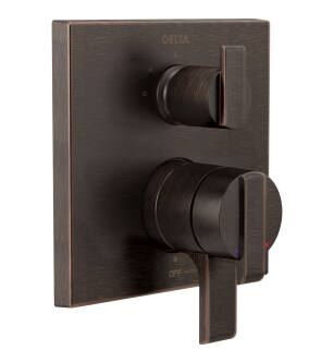 Delta Ara® T27867-RB Angular Modern Monitor® 17 Series Valve Trim with 3-Setting Integrated Diverter in Venetian Bronze