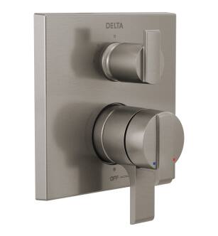 Delta Ara® T27867-SS Angular Modern Monitor® 17 Series Valve Trim with 3-Setting Integrated Diverter in Stainless