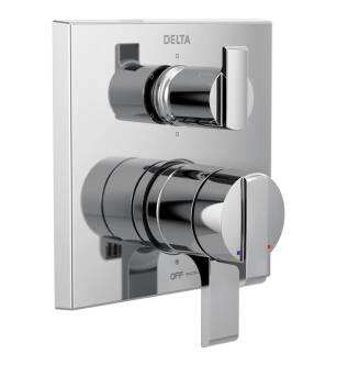 Delta Ara® T27967 Angular Modern Monitor® 17 Series Valve Trim with 6-Setting Integrated Diverter in Chrome