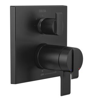 Delta Ara® T27T867-BL Angular Modern TempAssure® 17T Series Valve Trim with 3-Setting Integrated Diverter in Matte Black