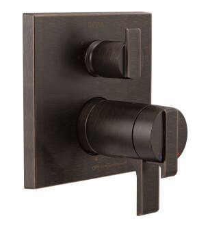 Delta Ara® T27T867-RB Angular Modern TempAssure® 17T Series Valve Trim with 3-Setting Integrated Diverter in Venetian Bronze