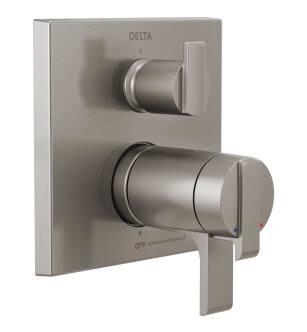 Delta Ara® T27T867-SS Angular Modern TempAssure® 17T Series Valve Trim with 3-Setting Integrated Diverter in Stainless