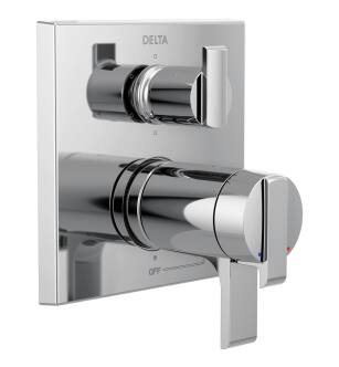 Delta Ara® T27T967 Angular Modern TempAssure® 17T Series Valve Trim with 6-Setting Integrated Diverter in Chrome