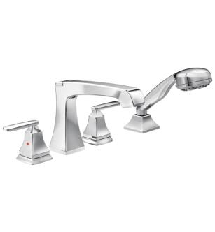 Delta T4764 Ashlyn 6 5/8" Double Handle Deck Mounted Roman Tub Faucet with Hand Shower in Chrome