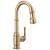 Delta Broderick™ 9990-CZ-DST Single Handle Pull-Down Bar/Prep Faucet Three Hole Deck Mount in Champagne Bronze