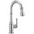 Delta Broderick™ 9990-DST Single Handle Pull-Down Bar/Prep Faucet Three Hole Deck Mount in Chrome