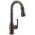 Delta Broderick™ 9990-RB-DST Single Handle Pull-Down Bar/Prep Faucet Three Hole Deck Mount in Venetian Bronze