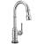 Delta Broderick™ 9990T-DST Single Handle Pull-Down Bar/Prep Faucet with Touch2O Technology Three Hole Deck Mount in Chrome