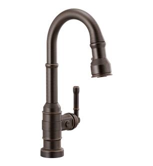 Delta Broderick™ 9990T-RB-DST Single Handle Pull-Down Bar/Prep Faucet with Touch2O Technology Three Hole Deck Mount in Venetian Bronze