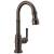 Delta Broderick™ 9990T-RB-DST Single Handle Pull-Down Bar/Prep Faucet with Touch2O Technology Three Hole Deck Mount in Venetian Bronze