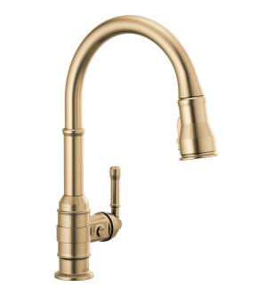Delta Broderick™ 9190-CZ-DST Single Handle Pull-Down Kitchen Faucet Three Hole Deck Mount in Champagne Bronze