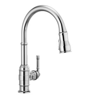 Delta Broderick™ 9190-DST Single Handle Pull-Down Kitchen Faucet Three Hole Deck Mount in Chrome