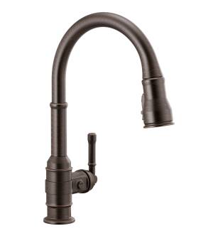 Delta Broderick™ 9190-RB-DST Single Handle Pull-Down Kitchen Faucet Three Hole Deck Mount in Venetian Bronze