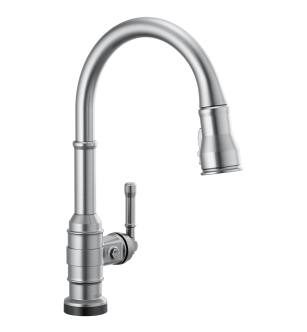 Delta Broderick™ 9190T-AR-DST Single Handle Pull-Down Kitchen Faucet With Touch2O Technology Three Hole Deck Mount in Arctic Stainless