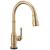 Delta Broderick™ 9190T-CZ-DST Single Handle Pull-Down Kitchen Faucet With Touch2O Technology Three Hole Deck Mount in Champagne Bronze
