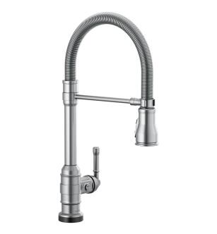 Delta Broderick™ 9690T-AR-DST Single-Handle Pull-Down Spring Kitchen Faucet with Touch2O® Technology Three Hole Deck Mount in Arctic Stainless