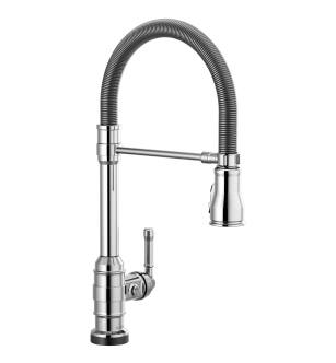 Delta Broderick™ 9690T-DST Single-Handle Pull-Down Spring Kitchen Faucet with Touch2O® Technology Three Hole Deck Mount in Chrome