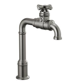 Delta Broderick™ 1990LFC-KS True Bar Kitchen Faucet Three Hole Deck Mount in Black Stainless