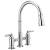 Delta Broderick™ 2390L-DST Two Handle Pull-Down Bridge Kitchen Faucet in Chrome