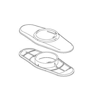 Delta Cassidy™ RP72711PN Escutcheon w/ Gasket - 4" - 1 Hole Bathroom & Bar in Polished Nickel