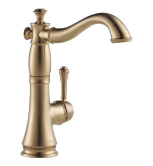 Delta Cassidy™ 1997LF-CZ Single Handle Bar / Prep Faucet Three Hole Deck Mount in Champagne Bronze