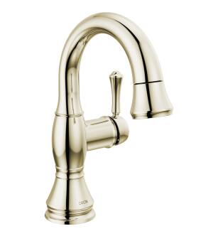 Delta Cassidy™ 597-PNPD-DST Single Handle Pull Down Bathroom Faucet Three Hole Deck Mount in Polished Nickel