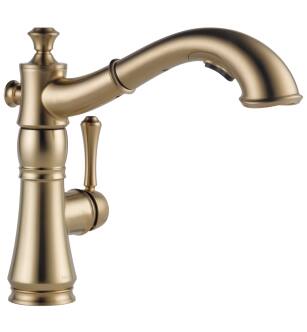 Delta Cassidy™ 4197-CZ-DST Single Handle Pull-Out Kitchen Faucet Three Hole Deck Mount in Champagne Bronze