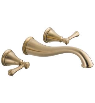 Delta Cassidy™ T3597LF-CZWL Two Handle Wall Mount Bathroom Faucet Trim in Champagne Bronze